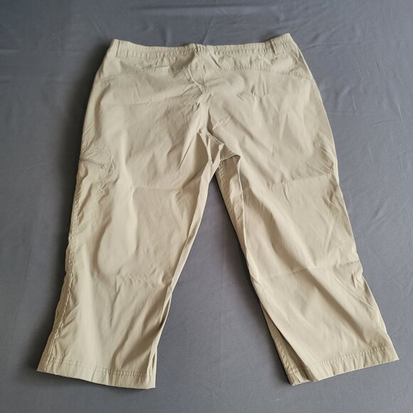 Eddie Bauer Capri Pants Womens 16 Tan Brown Rainier UV Protection Water Repel - Picture 11 of 13